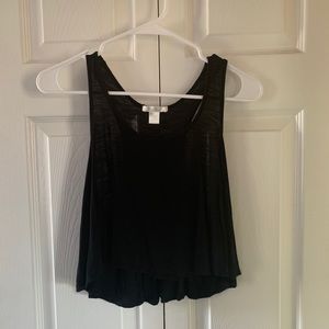 Black flowy crop top